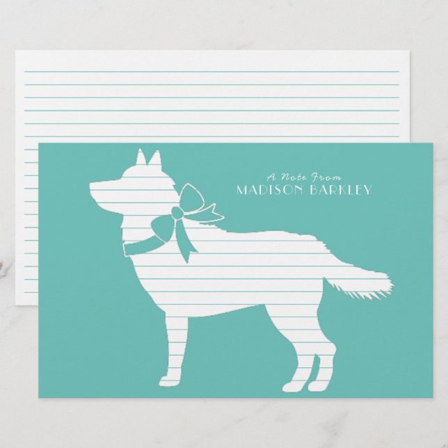 Papelaria Cachorro Cachorrinho Husky Siberiano Malamut (Frente/Verso)