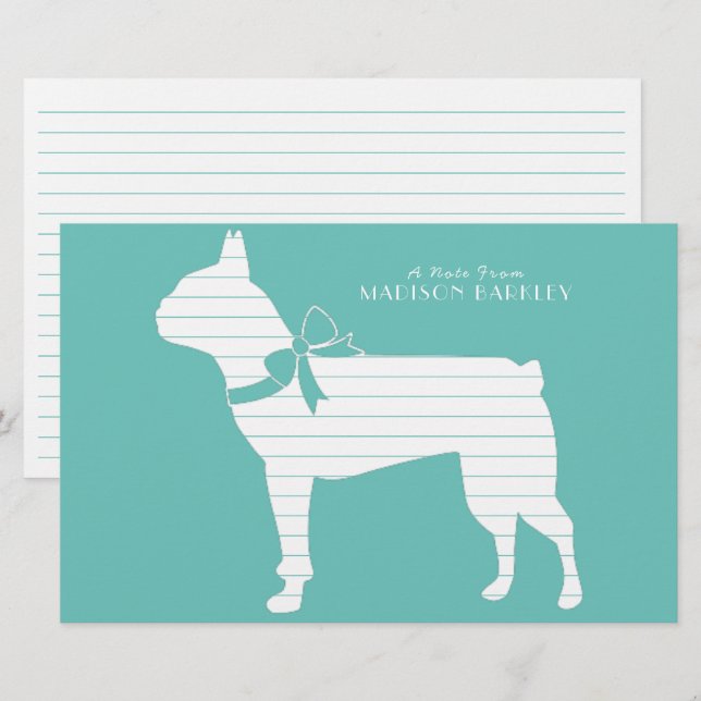 Papelaria Cachorro Filhote Boston Terrier (Frente/Verso)