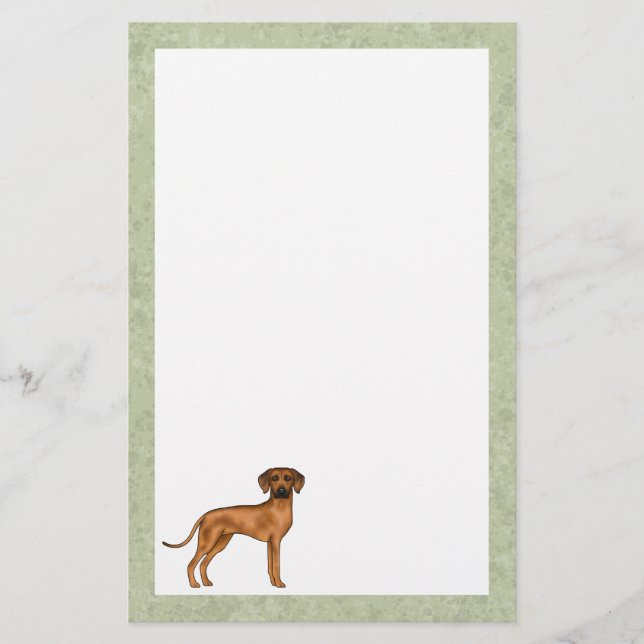 Papelaria Cachorro Leão Africano Ridgeback Rodesiano Verde (Frente)