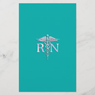 Papelaria Caduceus à moda do RN da enfermeira diplomada na