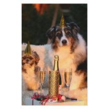 Cães Celebrando Ano Novo