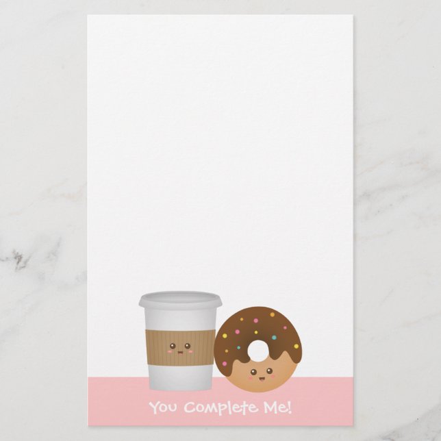 Papelaria Café e Donut Fofo, Você me completa (Frente)