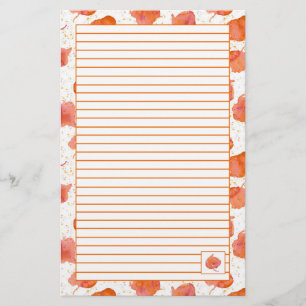 Papelaria Cair da Aquarela de outono deixa laranja