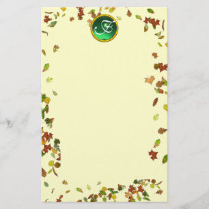 PAPELARIA CAIXA/SAÍDA NO OUTONO: MONOGRAMA EMERALD GEMSTONE