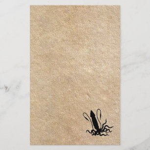 Papelaria Calamar gigante no pergaminho velho