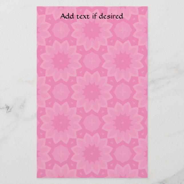 Papelaria Caleidoscópio floral rosa-claro (Frente)