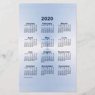 Papelaria Calendário Azul de Aço 2020 por Janz