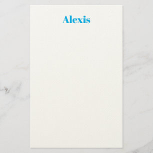 Papelaria Caligrafia de Nome Script Simples Branco Azul