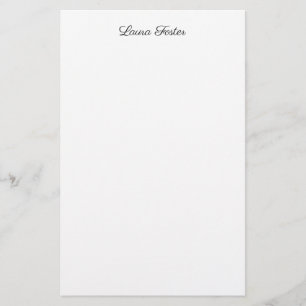Papelaria Caligrafia Mão Preto Branco Elegante Minimalista N