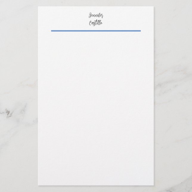 Papelaria Caligrafia Minimalista Preta-Branco Simples (Frente)