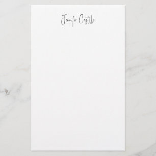 Papelaria Caligrafia Minimalista Preta e Branca Simples