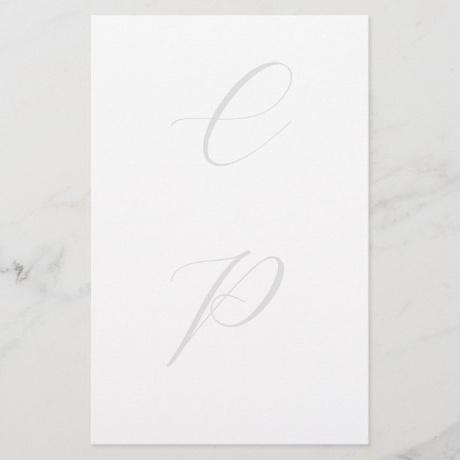 Papelaria Caligrafia Moderna Monogramada Nome Simples Plano (Frente)