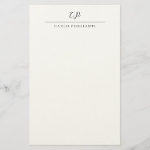 Papelaria Caligrafia Moderna Monogramada Simples Nome
