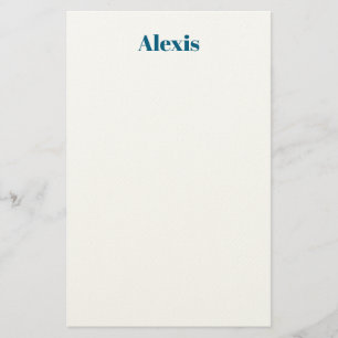 Papelaria Caligrafia Nome Script Simples Branco Azul
