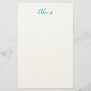 Papelaria Caligrafia Nome Script Simples Branco Azul