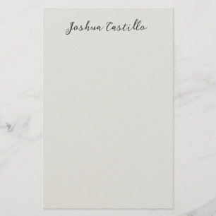 Papelaria Caligrafia Simples Cinza Profissional Nome