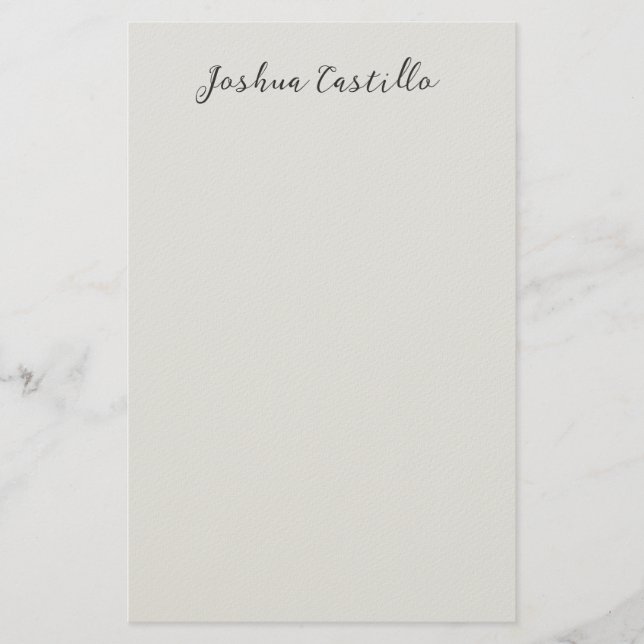 Papelaria Caligrafia Simples Cinza Profissional Nome (Frente)