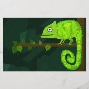 Papelaria Camaleão bonito verde