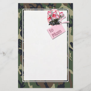 Papelaria Camouflage, mãe militar, Rosa