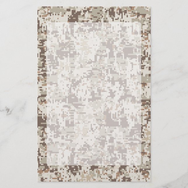 Papelaria Camuflagem de Digitas do estilo do deserto (Frente)