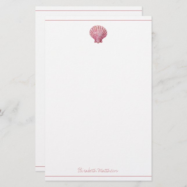Papelaria Cana-de-rosa costeira em branco personalizado (Frente/Verso)