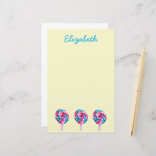 Papelaria Candy lollipop aquarela doce arte