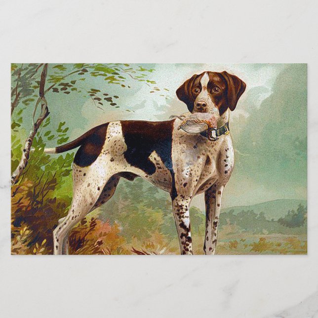 Papelaria Cão caçador com pássaro na boca (Frente)