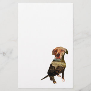 Papelaria cão da exposição dobro