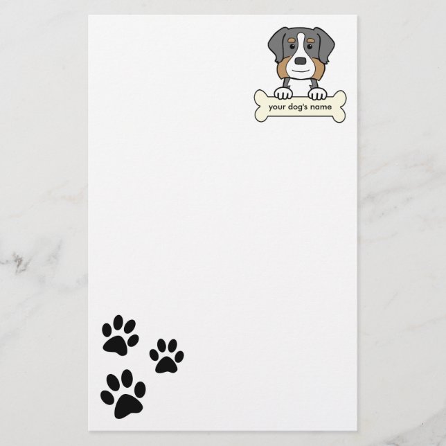 Papelaria Cão de montanha de Bernese personalizado (Frente)
