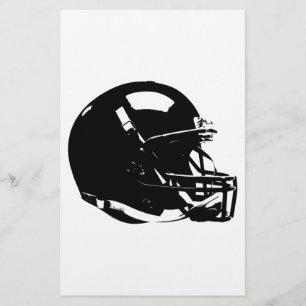 Papelaria Capacete de Futebol Pop Art Preto Branco