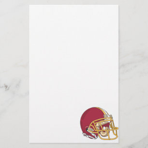 Papelaria Capacete de futebol vermelho & Dourado