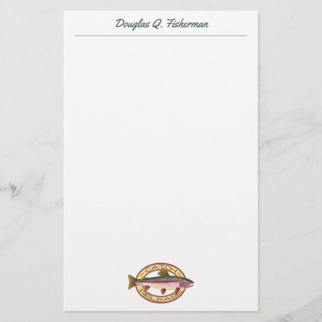 Papelaria CARA FLY Pesca Arco-Íris Personalizada (Frente)