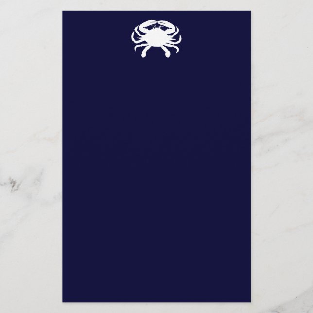 Papelaria Caranguejo em Forma Azul e Branco (Frente)