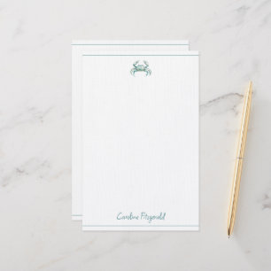 Papelaria Caranguejo Personalizado Aquarela Costeira