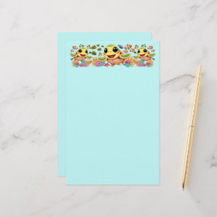 Papelaria Caráter Feliz e Bonito da Tartaruga do Mar