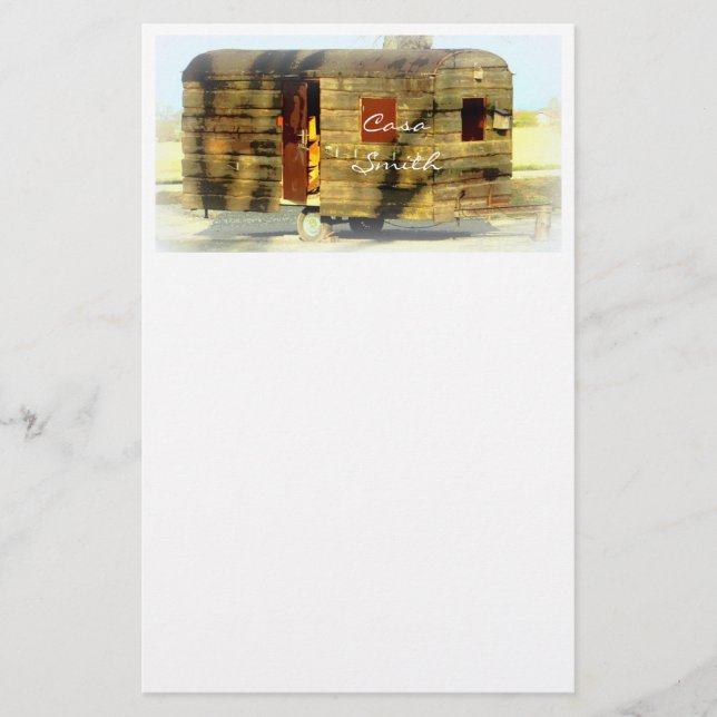 Papelaria Caravana de madeira clássica de conserva (Frente)