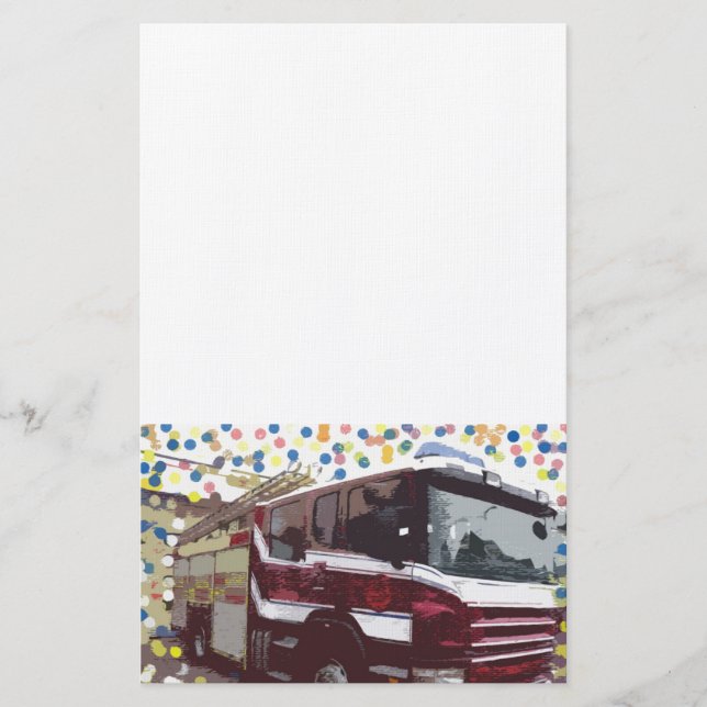 Papelaria Carro de bombeiros (Frente)
