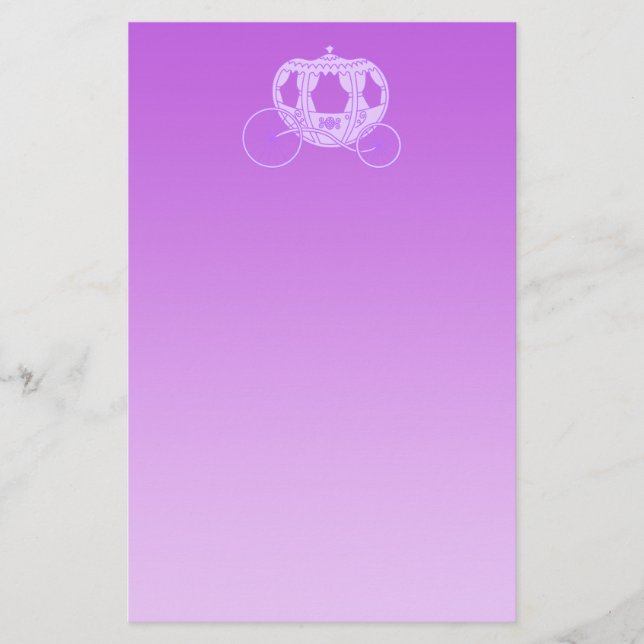 Papelaria Carruagem do conto de fadas no roxo (Frente)