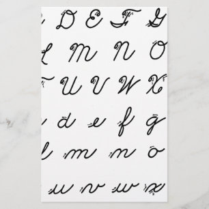 Papelaria carta cursive da escrita