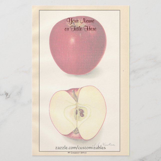 Papelaria Carta da Apple Vintage (Frente)