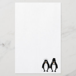 Papelaria Carta de Casamento de Pinguins