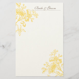 Papelaria Carta de Casamento de Rosa Amarela