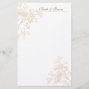 Papelaria Carta de Casamento Ecru Rosa