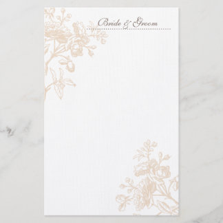 Papelaria Carta de Casamento Ecru Rosa