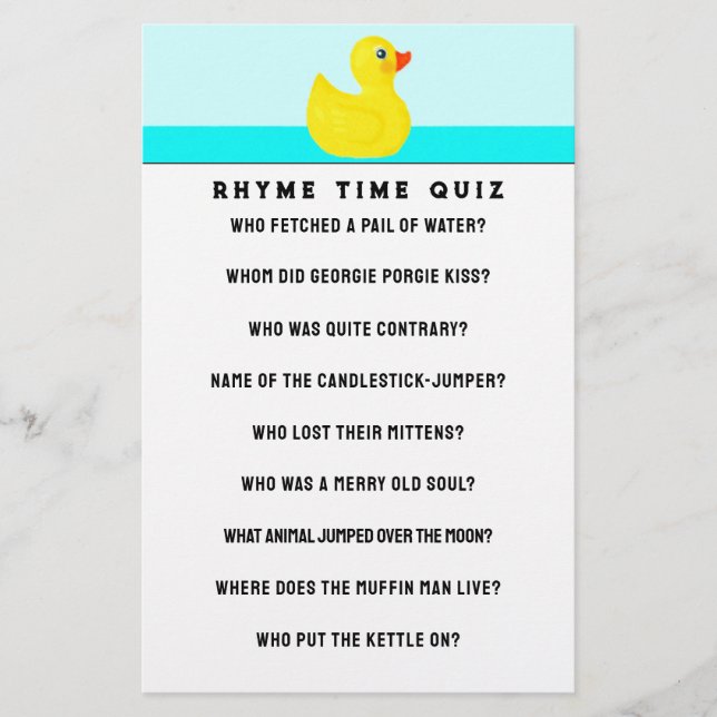 Papelaria Carta de chá de fraldas (Frente)