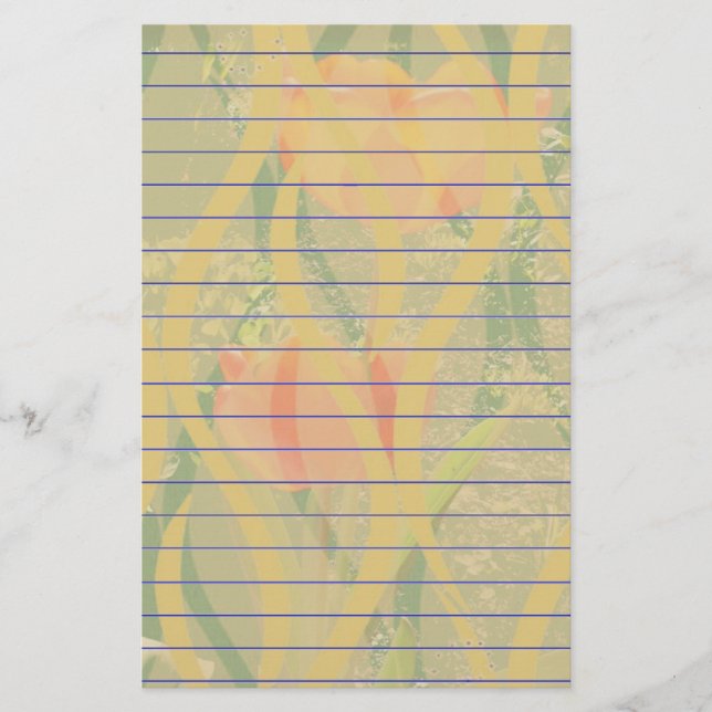 Papelaria Carta de Flor Laranja (Frente)