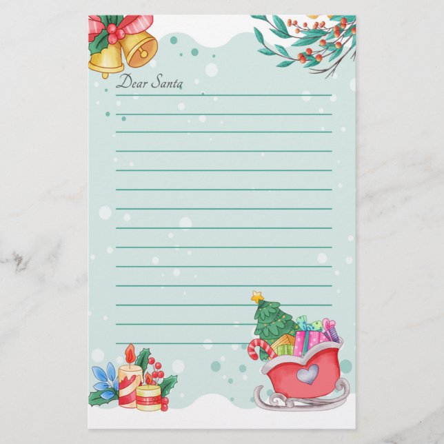 Papelaria Carta de Natal para o Papai Noel (Frente)