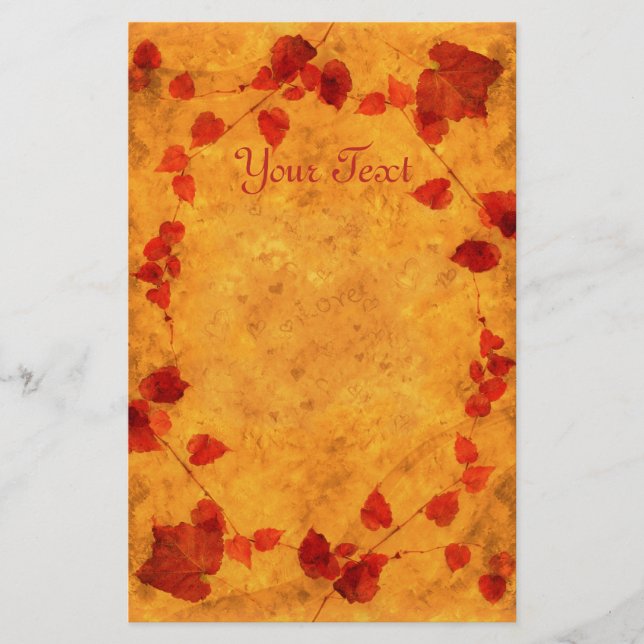 Papelaria Carta de outono "Amor" (Frente)