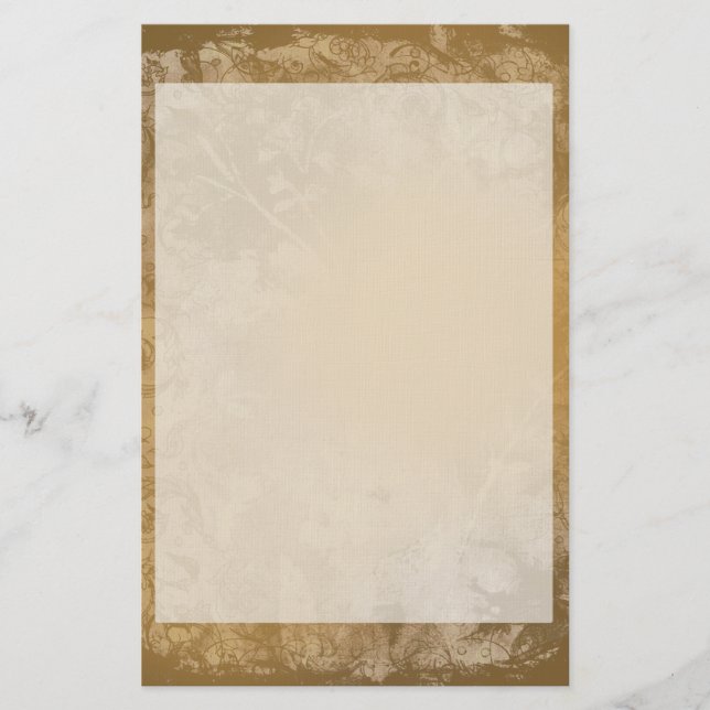 Papelaria Carta Floral Brown Grunge (Frente)