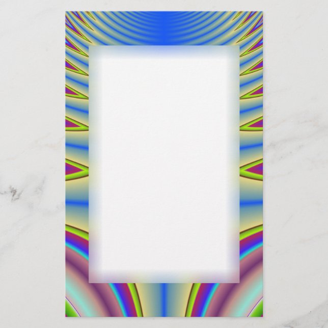 Papelaria Carta Fractal de Tie Azul (Frente)